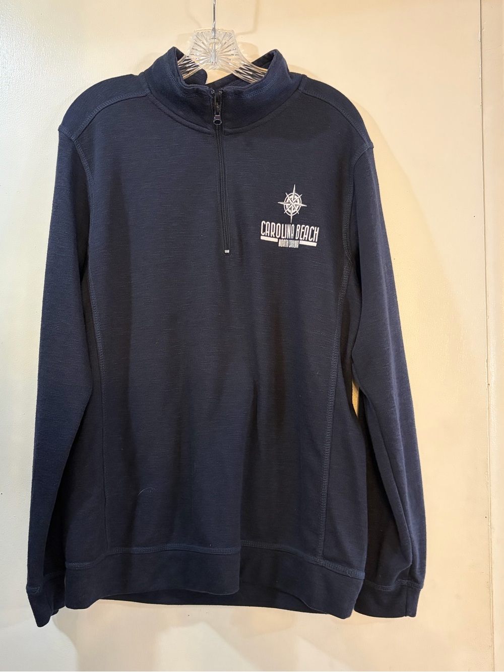 Comfort Authentic navy Carolina Beach quarter zip pullover Womens Sz XL